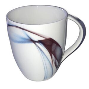MIKASA Kya Mug Cup White Smokey Gray Purple Blue 4 inches Tall